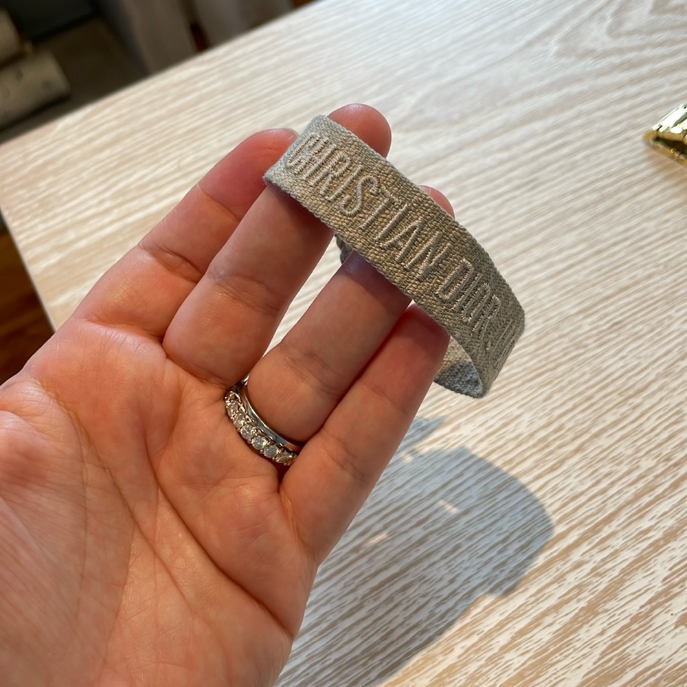 Woven Cotton J'Adior Bracelet in Grey